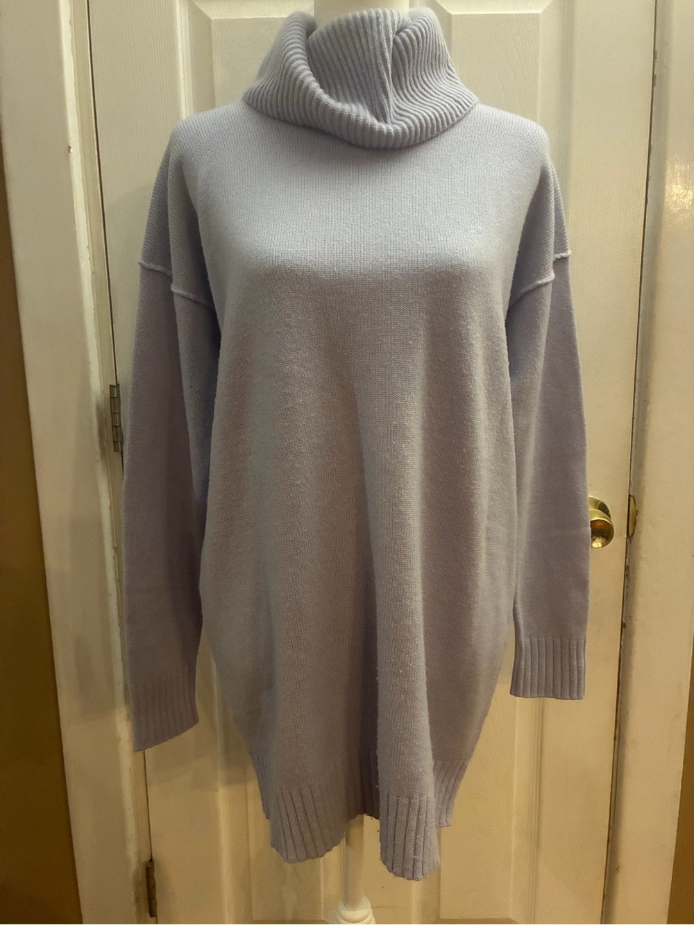 Athleta Bayshore Wool Cashmere Blend Turtleneck Tunic Sweater Blue Size S